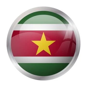 Circle vector flag of Suriname Illustrazione stock