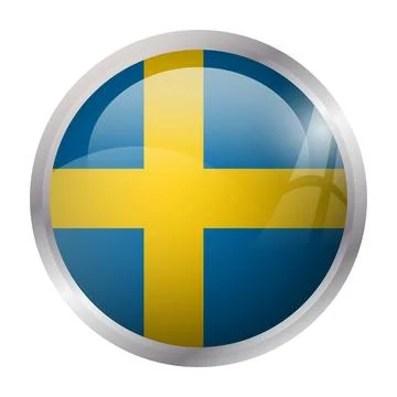Circle vector flag of Sweden Stock Illustration