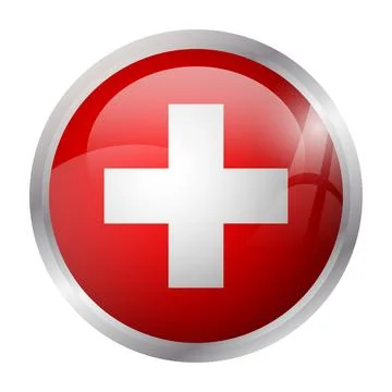 Circle vector flag of Switzerland Stock Illustration