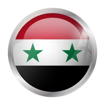 Circle vector flag of Syria Illustrazione stock