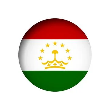 Circle vector flag of Tajikistan Illustrazione stock