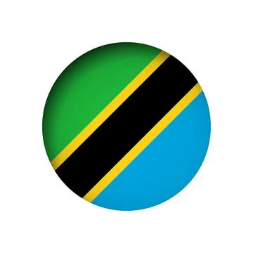 Circle vector flag of Tanzania Stock Illustration