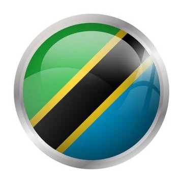 Circle vector flag of Tanzania Stock Illustration