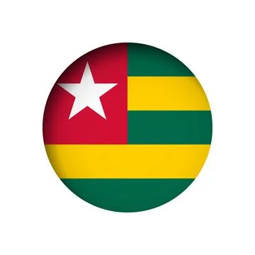 Circle vector flag of Togo Illustrazione stock