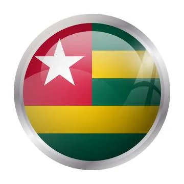 Circle vector flag of Togo Illustrazione stock