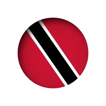 Circle vector flag of Trinidad and Tobago Illustrazione stock