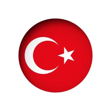 Circle vector flag of Turkey Illustrazione stock