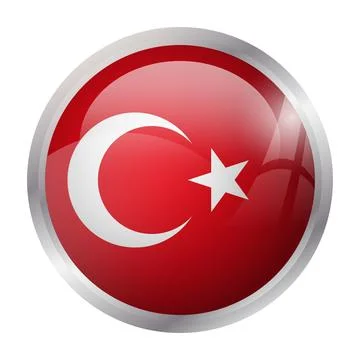 Circle vector flag of Turkey Stock Illustration