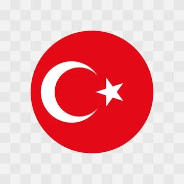 Circle vector flag of Turkey Illustrazione stock