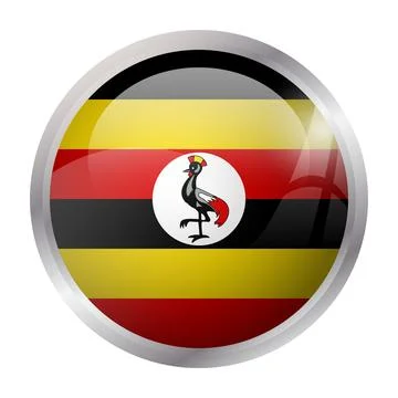 Circle vector flag of Uganda Stock Illustration