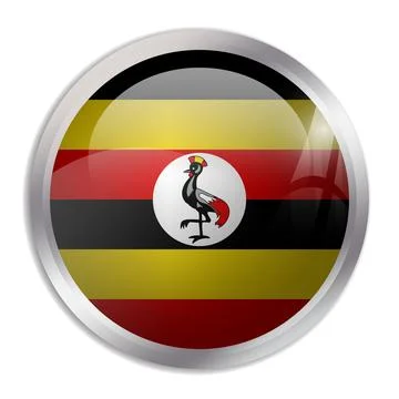 Circle vector flag of Uganda Stock Illustration