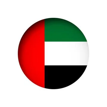 Circle vector flag of United Arab Emirates Stock Illustration