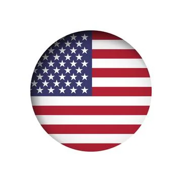 Circle vector flag of United States of America Stock Illustration