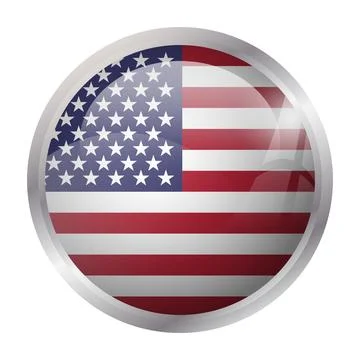Circle vector flag of United States of America Stock Illustration