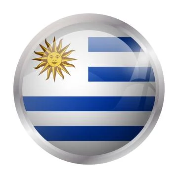 Circle vector flag of Uruguay Stock Illustration