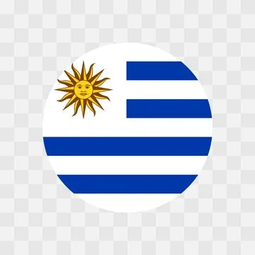 Circle vector flag of Uruguay Stock Illustration