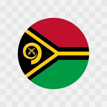 Circle vector flag of Vanuatu Stock Illustration