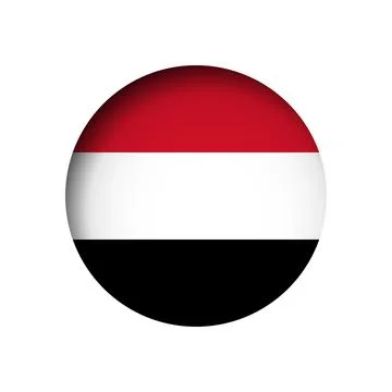 Circle vector flag of Yemen Stock Illustration