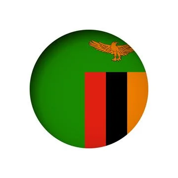 Circle vector flag of Zambia Illustrazione stock