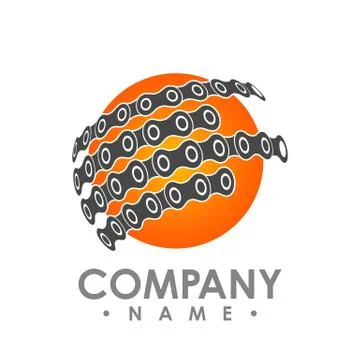 Circle Vector Frame Made of Bike or Bicycle Chain. Monochrome Black Bike Chai Stock Illustration