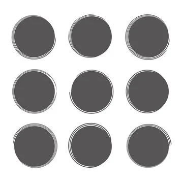 Circle vector textured abstract design element set Stock Illustration