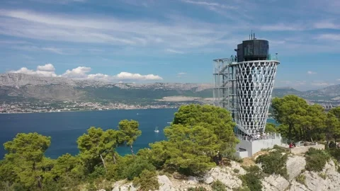 Circle View Around the Observatory on Marjan Hill Video stock 301913269