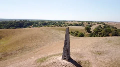 Circle view of topographical pyramid on the highest altitude of Zagajica Hill Stock Footage 140809817