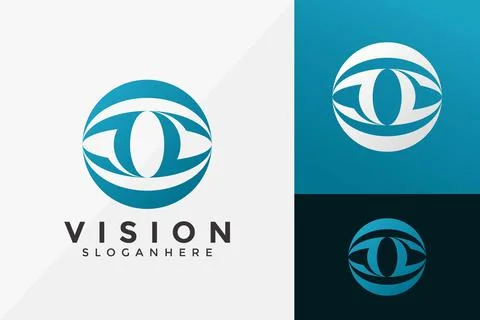 Circle Vision Eye Logo Design, Modern Logos Designs Vector Illustration Templ 스톡 일러스트