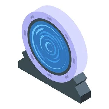 Circle vortex portal icon isometric vector. Round wizard door Stock Illustration