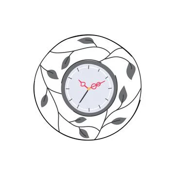 Circle wall clock cartoon vector illustration 스톡 일러스트