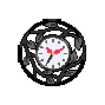 Circle wall clock pixel art vector illustration Stock-Illustration