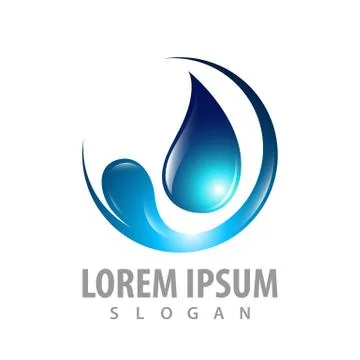 Circle water drop logo concept design. Symbol graphic template element vector Stock Illustration