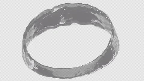 Circle of water. Looping animation over a transparent background. 3D render. Stock Footage 322690822