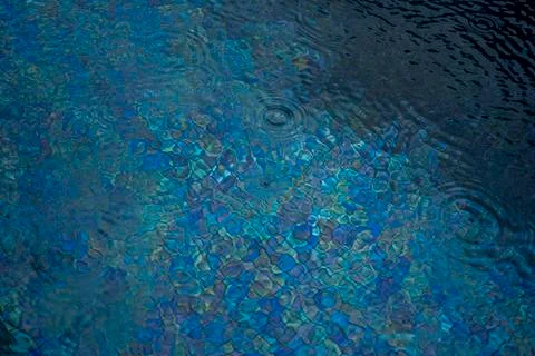 Circle water ripple wave surface background. Rain drop on swimming pool, blue Stock Photos