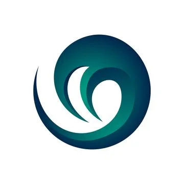 Circle Wave Icon Vector Logo Template Stock Illustration