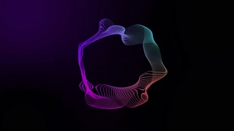 Circle Wave Lines Colorful Stock Footage 171757857