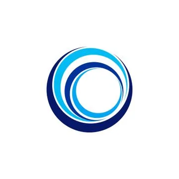 Circle wave logo abstract sphere symbol icon sea waves vector design イラスト素材