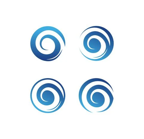 Circle Wave Logo Sign Stock Illustration