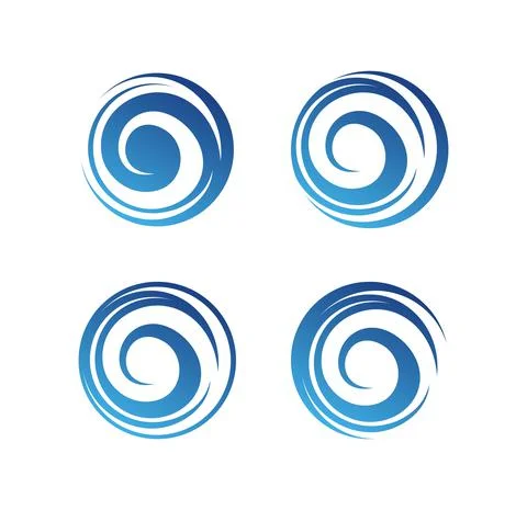 Circle Wave Logo Sign Stock Illustration