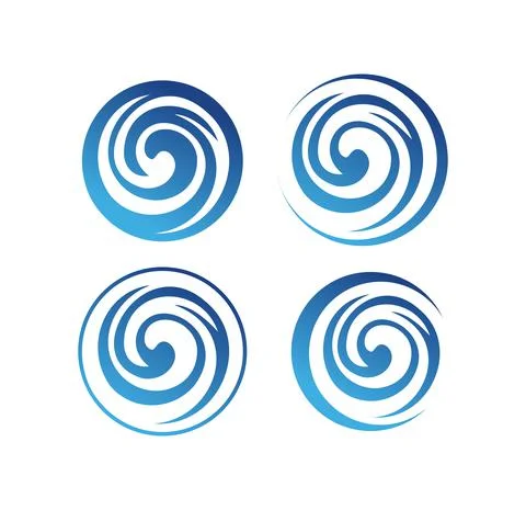 Circle Wave Logo Sign Stock Illustration