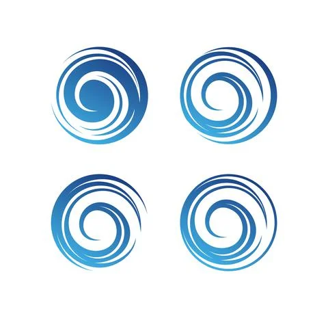 Circle Wave Logo Sign Stock Illustration