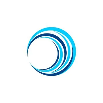 Circle wave logo sphere blue waves symbol icon vector design Stock Illustration