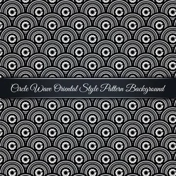 Circle Wave Oriental Style Pattern Background 库存插图