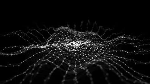 Circle wave of particles. Abstract green background with a dynamic wave. Stock Footage 271473249