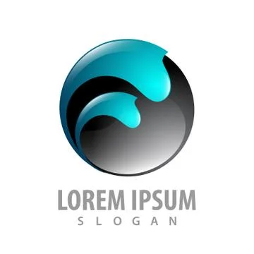 Circle wave water drop concept design. Symbol graphic template element vector Illustrazione stock