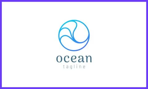 Circle with waves of water Stock Illustration