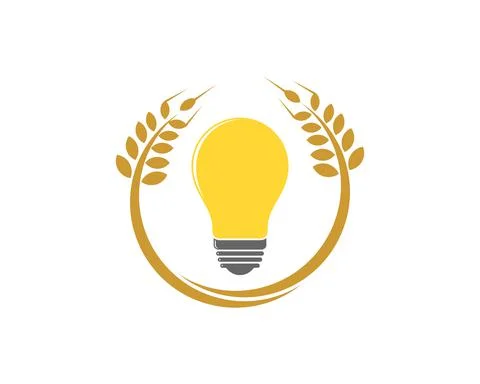 Circle wheat with light bulb in the middle Stock Illustration