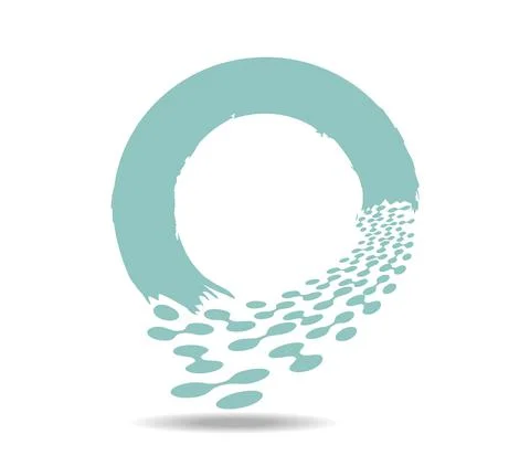 A circle from which a mass of single and double dots is poured Stock Illustration