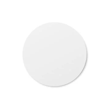 Circle white beer coaster, mockup of realistic vector illustration isolated. Stock Illustration