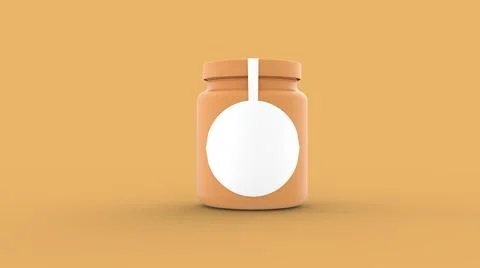 Circle white blank label premium plastic container template isolated on light Stock Illustration